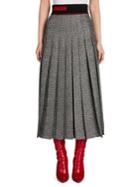 Fendi Chevron Pleated Wool & Silk Skirt