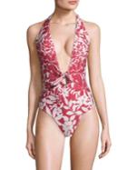 Red Carter One-piece Floral-print Swimsuit