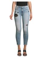 7 For All Mankind Ankle Skinny Jeans With Eye Patchwork