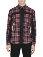 Givenchy Cross-inset Plaid Button-down Shirt