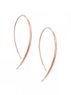 Lana Jewelry Hooked On Hoop Small 14k Rose Gold Flat Hook Earrings