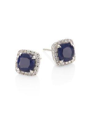 John Hardy Batu Classic Chain Diamond, Blue Sapphire & Sterling Silver Stud Earrings