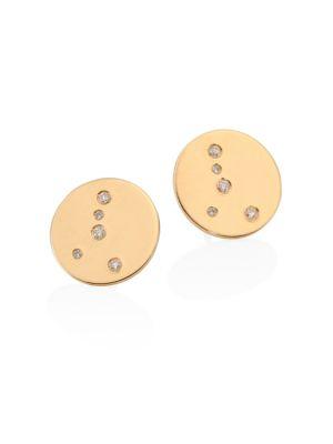 Bare Constellations Cancer Diamond & 18k Yellow Gold Stud Earrings
