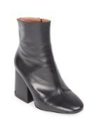 Maison Margiela Leather Chunky Heel Mid Calf Boots