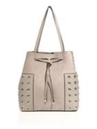 Tory Burch Block-t Grommeted Suede & Leather Bucket Bag