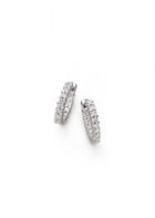 Roberto Coin Diamond & 18k White Gold Hoop Earrings/0.50