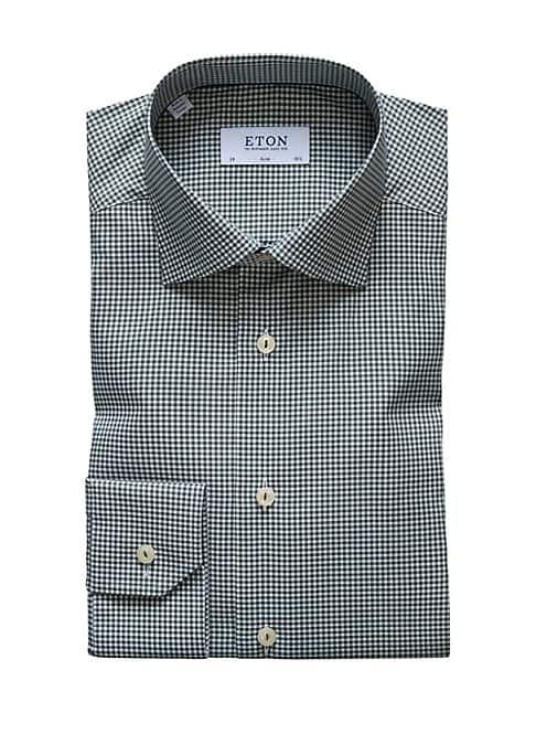 Eton Slim-fit Gingham Dress Shirt