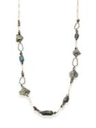 Alexis Bittar Elements Labradorite, Rough Pyrite, & Crystal Honeycomb Link Necklace