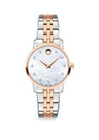 Movado Museum Mother-of-pearl Rose Gold-plated & Stainless Steel Diamond Bracelet Watch