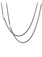 David Yurman Bonaire 14k Gold & Black Enamel Chain Necklace