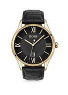 Hugo Boss Governor Textured Leather-strap Watch