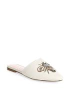 Kate Spade New York Maddie Bee-embroidered Canvas Slides