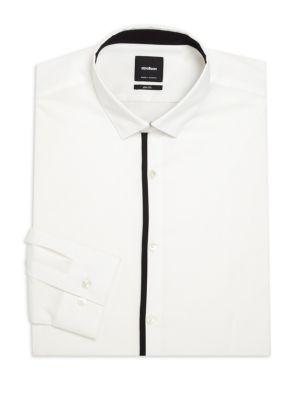 Strellson Slim-fit Solid Cotton Dress Shirt