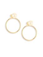 Zoe Chicco 4mm White Cultured Freshwater Pearl Stud & 14k Yellow Gold Circle Ear Jacket Set