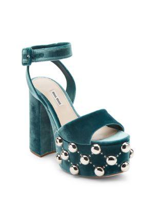 Miu Miu Studded Platform Sandals