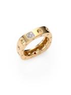 Roberto Coin Pois Moi Diamond & 18k Yellow Gold Single-row Square Ring