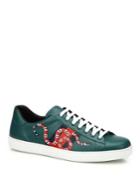 Gucci New Ace Snake Print Leather Low-top Sneakers