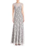 Shoshanna Two-tone Lace Gown