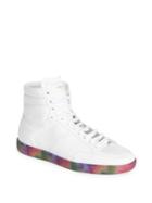 Saint Laurent Perforated Leather High-top Sneakers