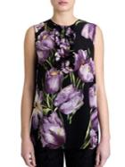 Dolce & Gabbana Tulip Print Silk Shell