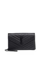 Saint Laurent Monogram Quilted Leather Chain Wallet