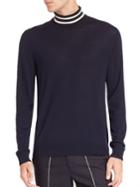 Paul Smith Striped Turtleneck Solid Sweater