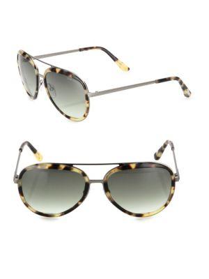 Tom Ford Eyewear 58mm Tortoise Aviator Sunglasses