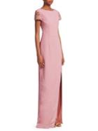 David Meister Front-slit Gown