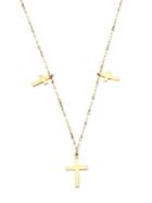 Lana Jewelry Bond Triple Cross 14k Yellow Gold Pendant Necklace