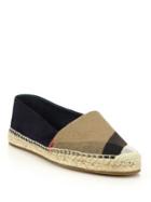 Burberry Hodgeson Suede & Canvas Espadrille Flats