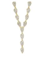 Kenneth Jay Lane Crystal Leaf Y-necklace