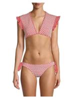 Shoshanna Deep-v Ruffle Trim Bikini Top