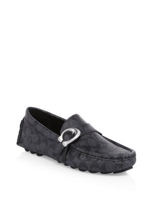 Coach Logo C Strap Driver Loafers