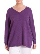 Eileen Fisher, Plus Size Linen & Cotton V-neck Top