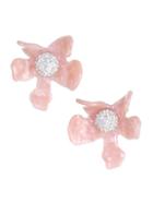 Lele Sadoughi Crystal Lily Button Earrings