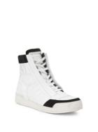 Balmain Signature Logo Leather & Suede High-top Sneakers