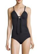 Malia Mills One-piece Dreamboat Tie-front Maillot