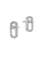 Messika Move Uno Diamond & 18k White Gold Stud Earrings