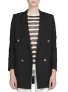 Saint Laurent Goldtone-button Double-breasted Wool Blazer