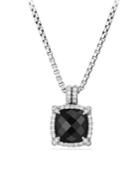 David Yurman Chatelaine Bezel Necklace With Black Onyx And Diamonds