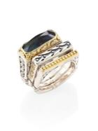Konstantino Cassiopeia Doublet Spectrolite, 18k Yellow Gold, & Sterling Silver Ring Set