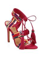 Schutz Eurica Embroidered Leather Sandals