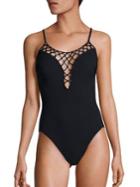 Gottex Swim Star Sapphire Jewel Box One-piece Lace Swimsuit