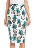 Milly Pineapple Print Pencil Skirt