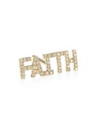 Ef Collection 14k Yellow Gold & Diamond Faith Single Stud Earring