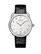 Hermes Watches Arceau Tgm Automatique Stainless Steel & Alligator Strap Watch