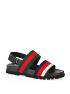 Gucci Rimini Leather Double Strap Sandals