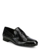 Jimmy Choo Sloane Glittered Patent Leather Slippers