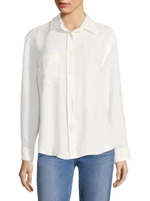 7 For All Mankind High Low Tie Button-down Shirt