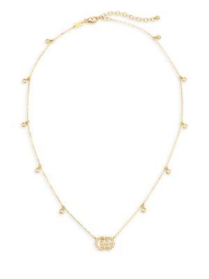 Gucci Running G Diamond Station Necklace